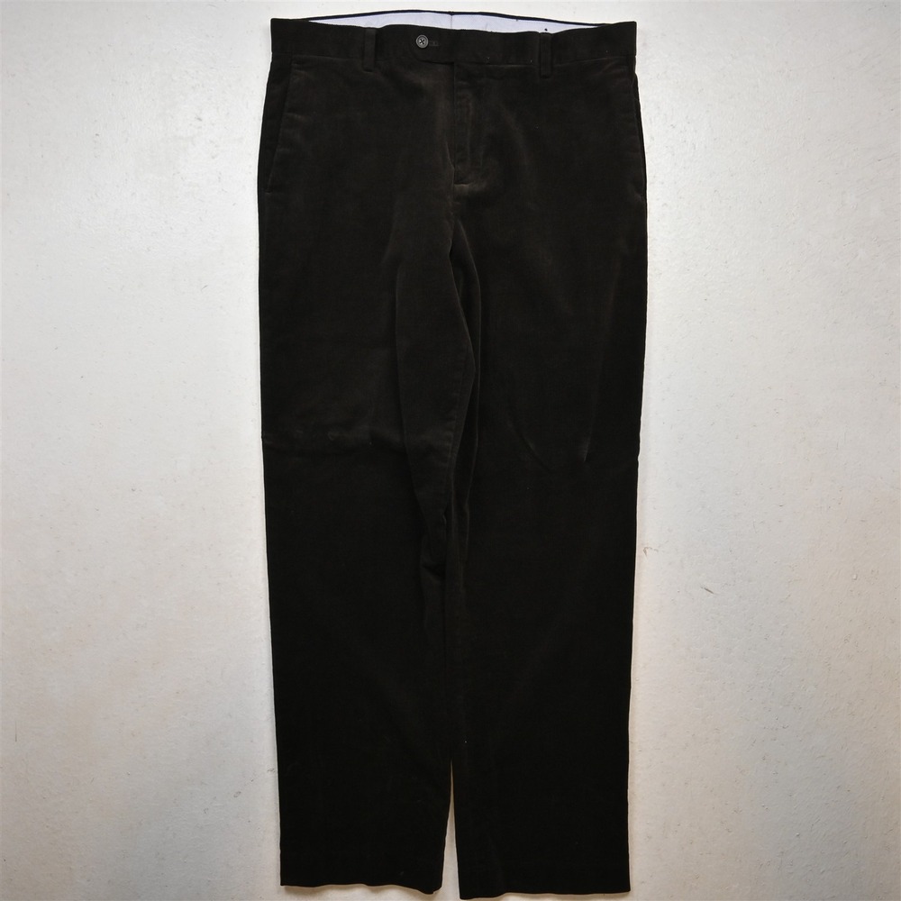 Hathaway 36x34 Brown Corduroy Flat Front Straight Dress Mens Pants